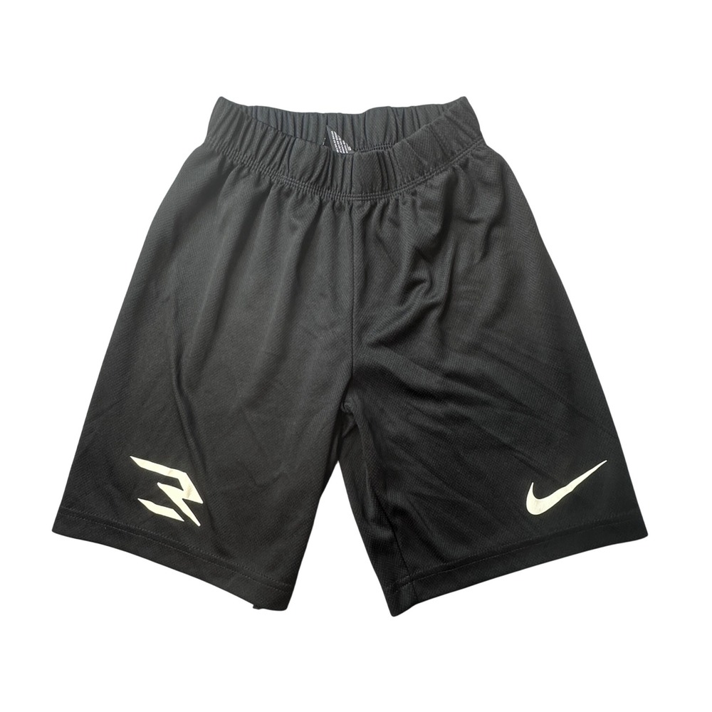 Nike 3 Brand Shorts Kids S Black Russell Wilson Athletic Mesh Basketball 8-10